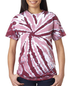 77 Gildan Tie-Dye Adult One-Color Pinwheel Tee Maroon