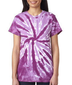 77 Gildan Tie-Dye Adult One-Color Pinwheel Tee Purple