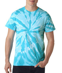 77 Gildan Tie-Dye Adult One-Color Pinwheel Tee Turquoise