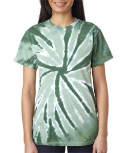 77 Gildan Tie-Dye Adult One-Color Pinwheel Tee Forest